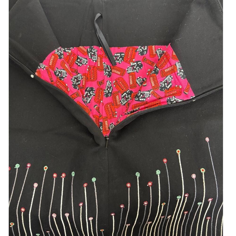 Nicola Quilter Black Embroidered Mini Skirt Fully Lined Size US 8-10 - Picture 2 of 7